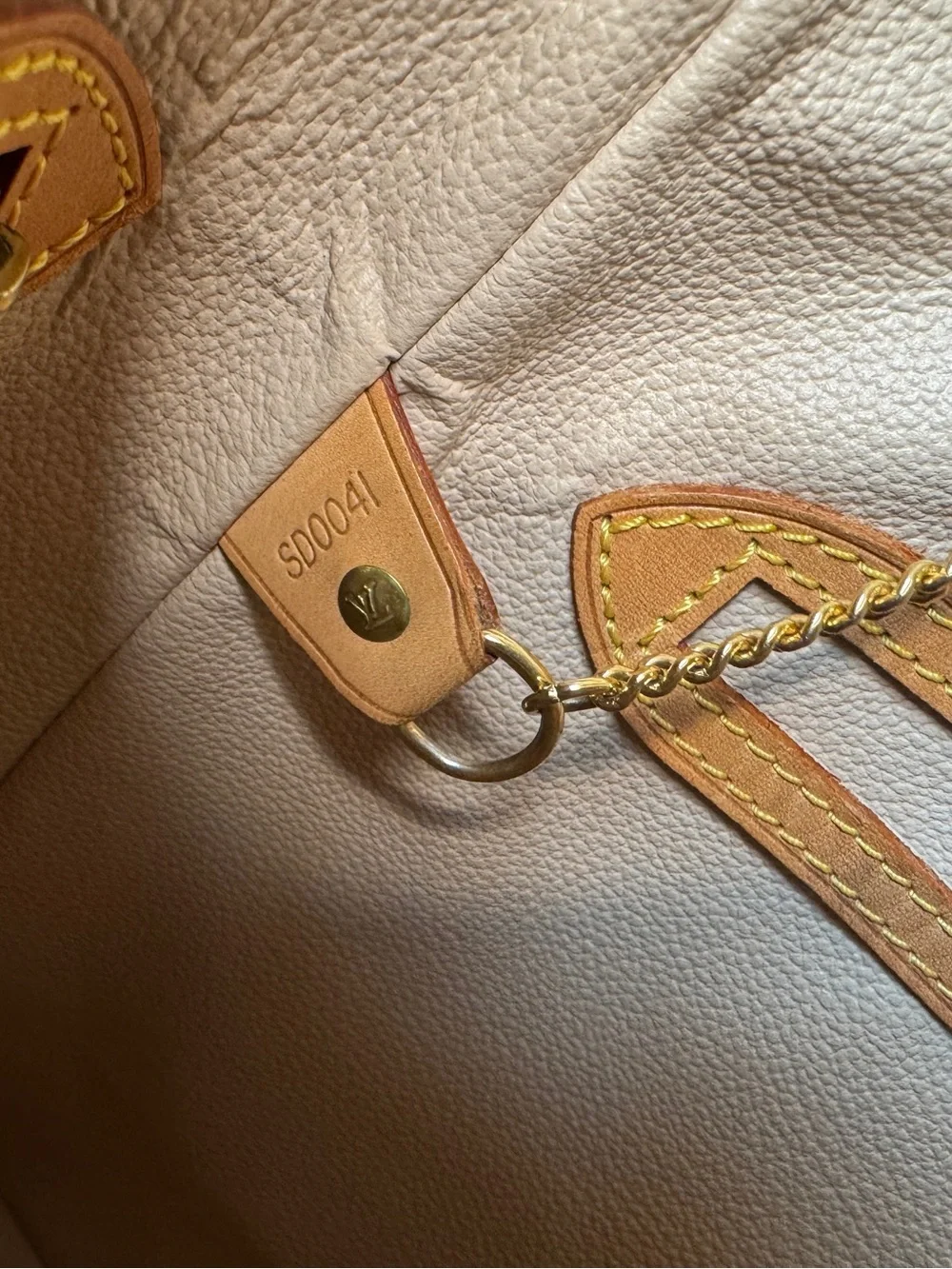 Authentic Louis Vuitton Monogram Canvas Bucket Tote with Tan Leather Trim